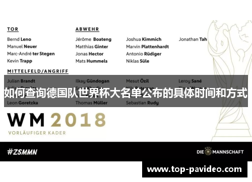 如何查询德国队世界杯大名单公布的具体时间和方式